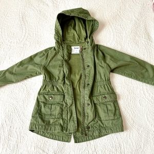 Hooded Twill Utility Scout Jacket for Toddler Girls
